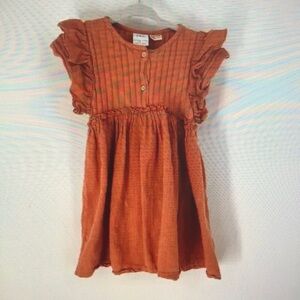 Girls' Ruffled Orange Dress